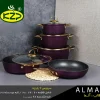 قیمت و خرید سرویس پخت و پز 9 پارچه KZP مدل الما بادمجانی